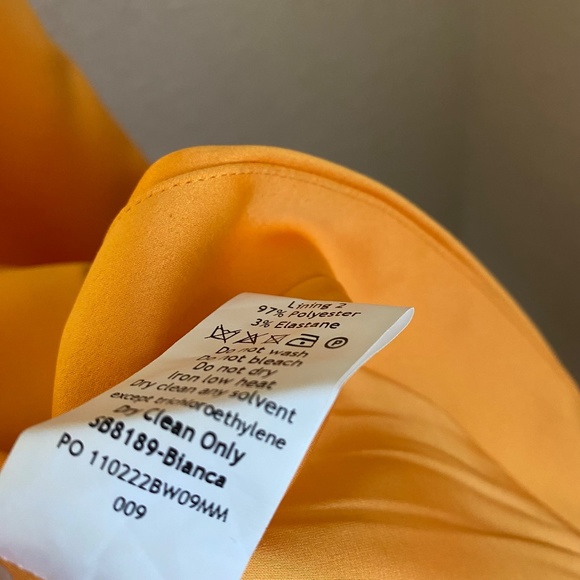 House of CB ‘Bianca’ Tangerine Satin Pleated Corset Midi Dress NWOT size XL - Picture 11 of 11